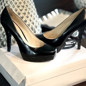 Black Nine West Square Toe Pumps 7 1/2